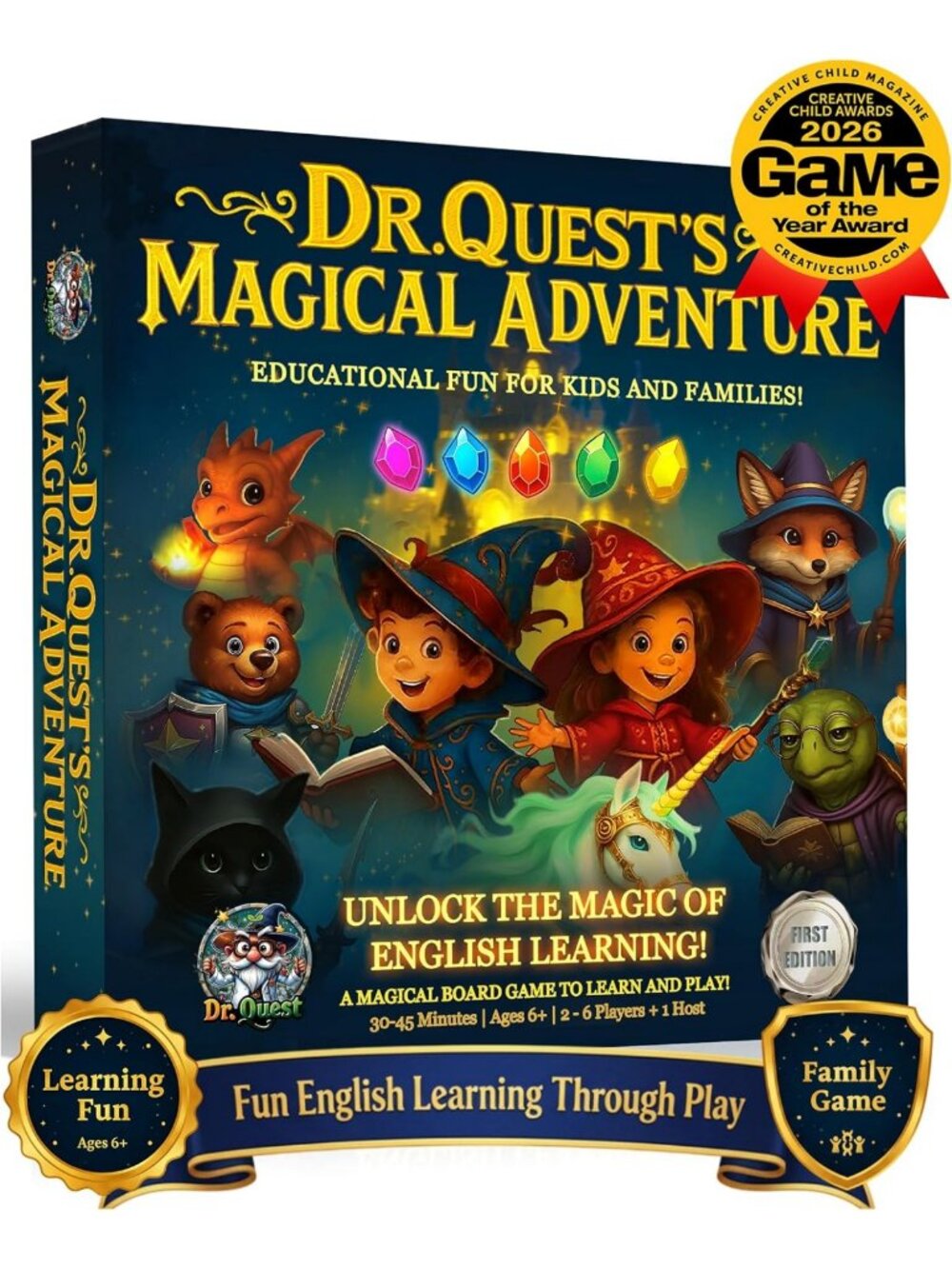 Magical Adventure Educational Board Game for Kids 6-9 | Spelling & Grammar Fun